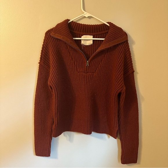 Lucky Brand Sweaters - Lucky Brand Rust Half-Zip Women's Sweater